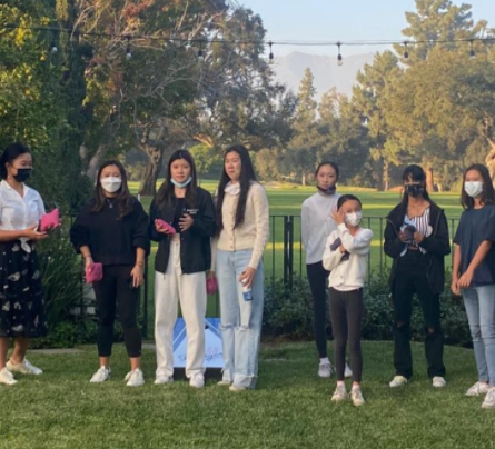 Left to right: Janette Fu (12), Jacqueline Jeffries (graduated), Erica King (12), Glenda Chen (12), Audrey Ly (9), Priscilla Ly (3), Mina Gonzalez (9),  Camille Tai (9)